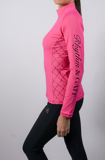 Long sleeve zippered side base layer