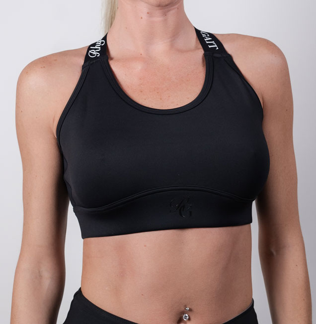 Cushion wave sports bra – Black